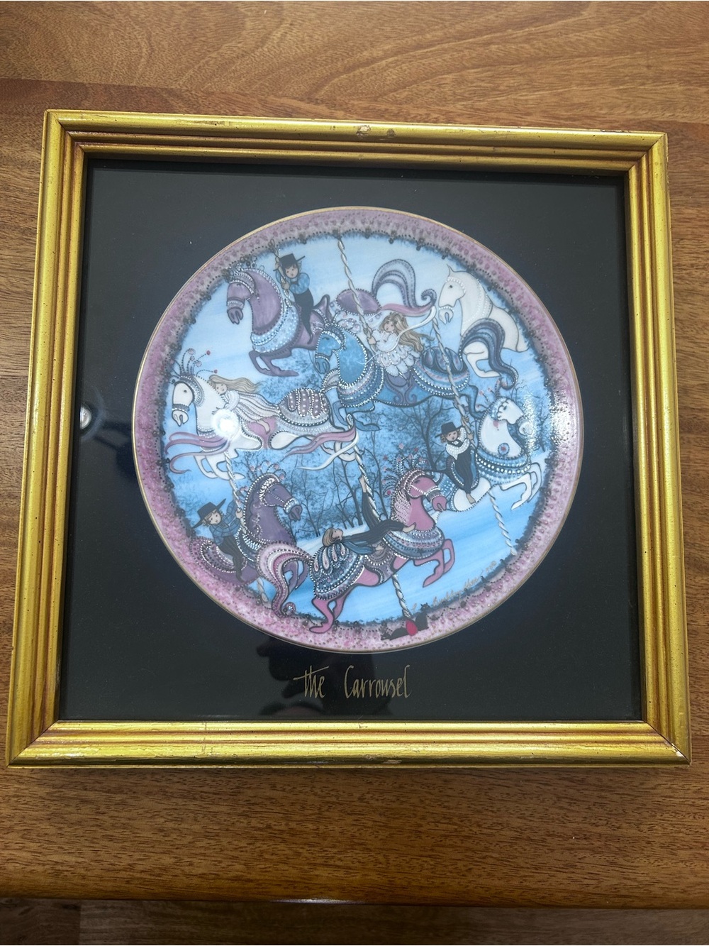 Wall Art The Carrousel Collectors Framed Plate by P. Buckley Moss